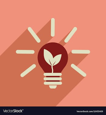 Flat web icon with long shadow eco light bulb vector image