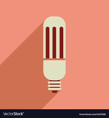 Flat web icon with long shadow eco light bulb vector image