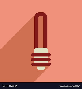 Flat web icon with long shadow eco light bulb vector image