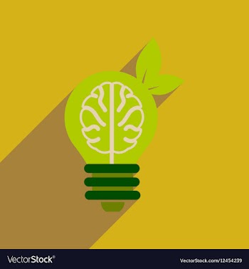 Flat web icon with long shadow eco light bulb vector image