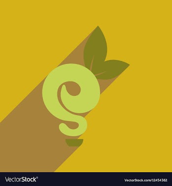 Flat web icon with long shadow eco light bulb vector image