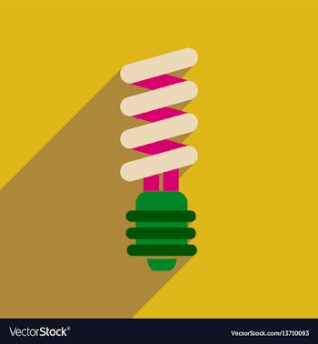 Flat web icon with long shadow eco light bulb vector image