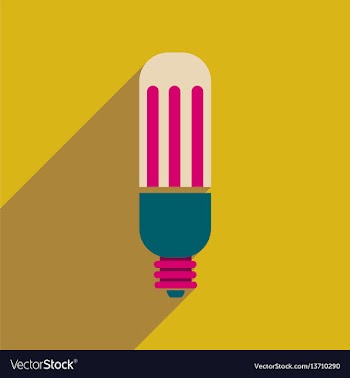 Flat web icon with long shadow eco light bulb vector image