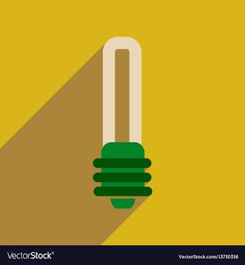 Flat web icon with long shadow eco light bulb vector image