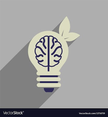 Flat web icon with long shadow eco light bulb vector image