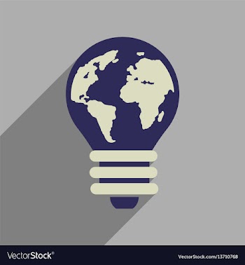 Flat web icon with long shadow eco light bulb vector image