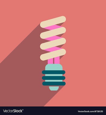 Flat web icon with long shadow eco light bulb vector image