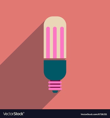 Flat web icon with long shadow eco light bulb vector image