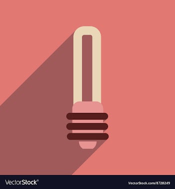 Flat web icon with long shadow eco light bulb vector image