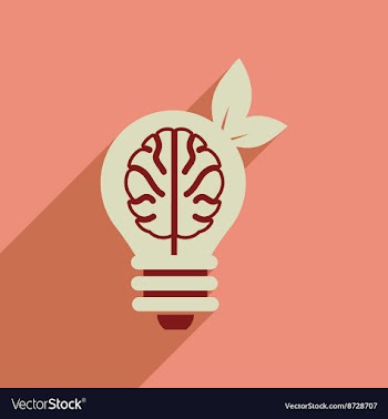 Flat web icon with long shadow eco light bulb vector image