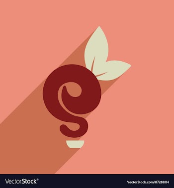 Flat web icon with long shadow eco light bulb vector image