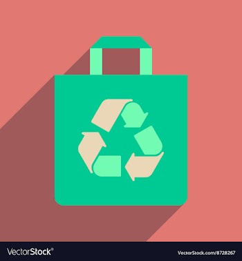 Flat web icon with long shadow eco pack vector image