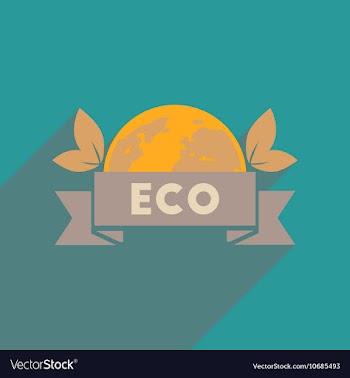 Flat web icon with long shadow eco symbol vector image