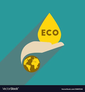 Flat web icon with long shadow eco symbol vector image