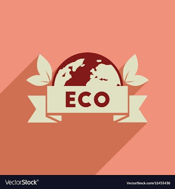 Flat web icon with long shadow eco symbol vector image