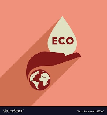 Flat web icon with long shadow eco symbol vector image