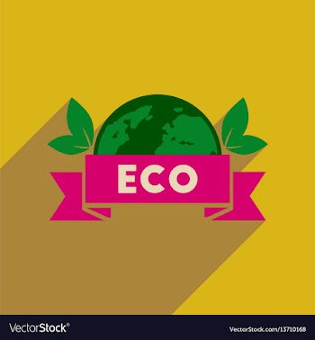 Flat web icon with long shadow eco symbol vector image