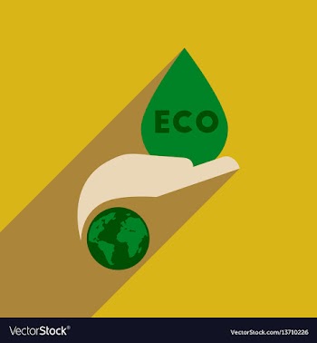 Flat web icon with long shadow eco symbol vector image