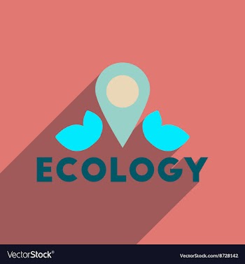 Flat web icon with long shadow eco symbol vector image