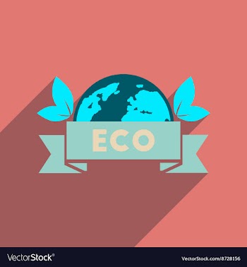 Flat web icon with long shadow eco symbol vector image