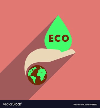 Flat web icon with long shadow eco symbol vector image