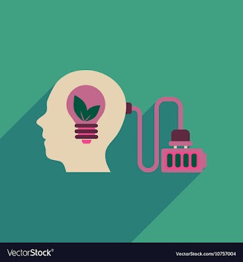 Flat web icon with long shadow eco thinking vector image