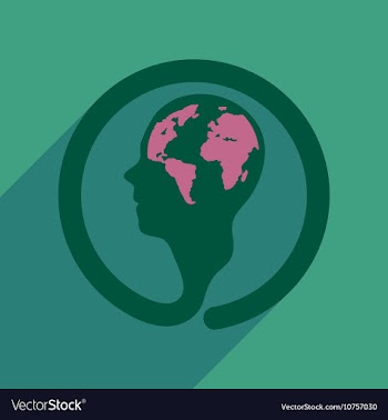 Flat web icon with long shadow eco thinking vector image