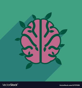 Flat web icon with long shadow eco thinking vector image