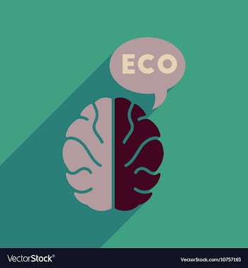 Flat web icon with long shadow eco thinking vector image