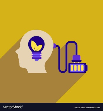 Flat web icon with long shadow eco thinking vector image