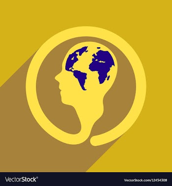 Flat web icon with long shadow eco thinking vector image