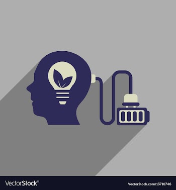 Flat web icon with long shadow eco thinking vector image