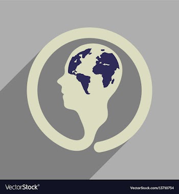 Flat web icon with long shadow eco thinking vector image