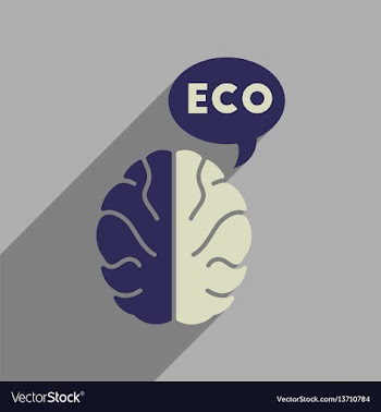 Flat web icon with long shadow eco thinking vector image