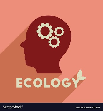Flat web icon with long shadow eco thinking vector image