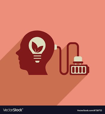 Flat web icon with long shadow eco thinking vector image
