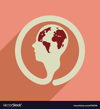 Flat web icon with long shadow eco thinking vector image