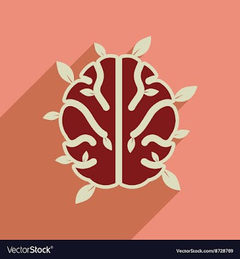 Flat web icon with long shadow eco thinking vector image