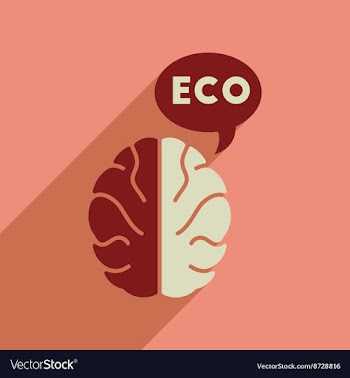 Flat web icon with long shadow eco thinking vector image