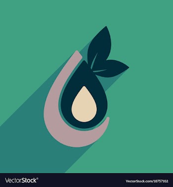 Flat web icon with long shadow eco water vector image