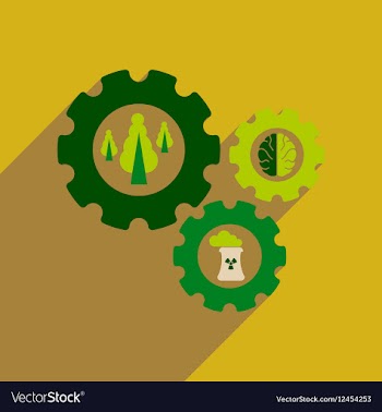 Flat web icon with long shadow ecology vector image