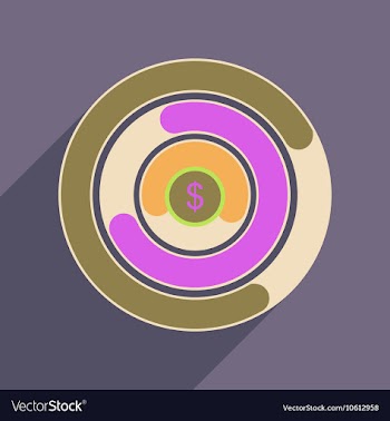 Flat web icon with long shadow economic chart vector image