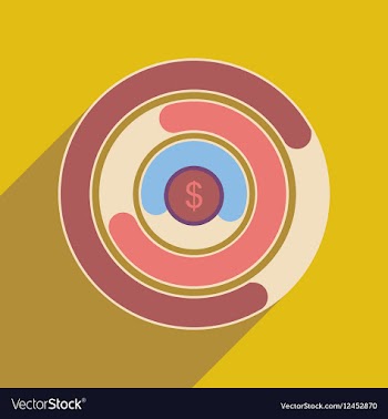 Flat web icon with long shadow economic chart vector image