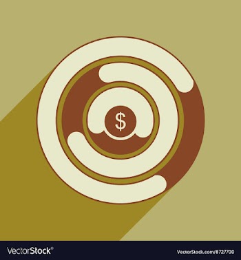 Flat web icon with long shadow economic chart vector image