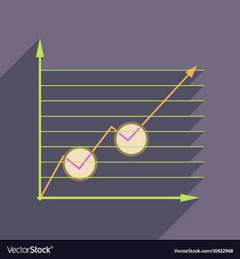 Flat web icon with long shadow economic graph vector image