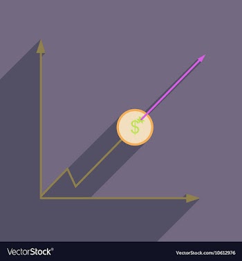 Flat web icon with long shadow economic graph vector image