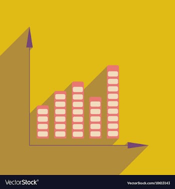 Flat web icon with long shadow economic graph vector image