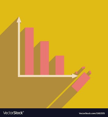 Flat web icon with long shadow economic graph vector image