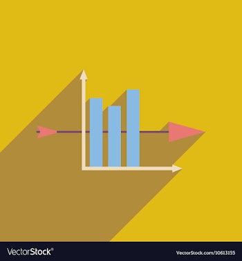 Flat web icon with long shadow economic graph vector image