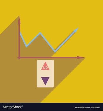 Flat web icon with long shadow economic graph vector image